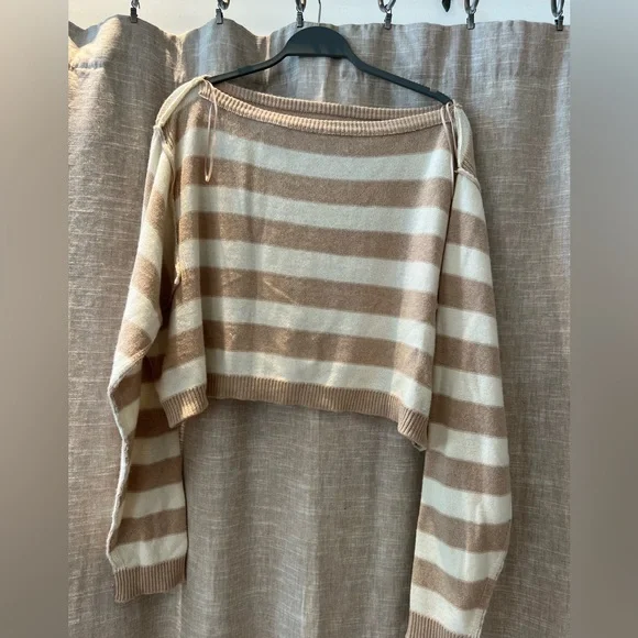 We The Free Tan and Cream Knit Sweater - Picture 1 of 8